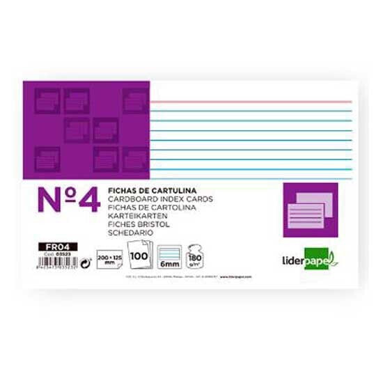 LIDERPAPEL Lined paper sheet n4 125x200 mm 180g/m2 pack of 100 units