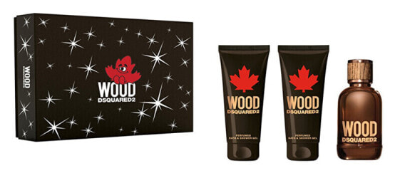 Wood For Him - EDT 100 ml + sprchový gel 100 ml + balzám po holení 100 ml