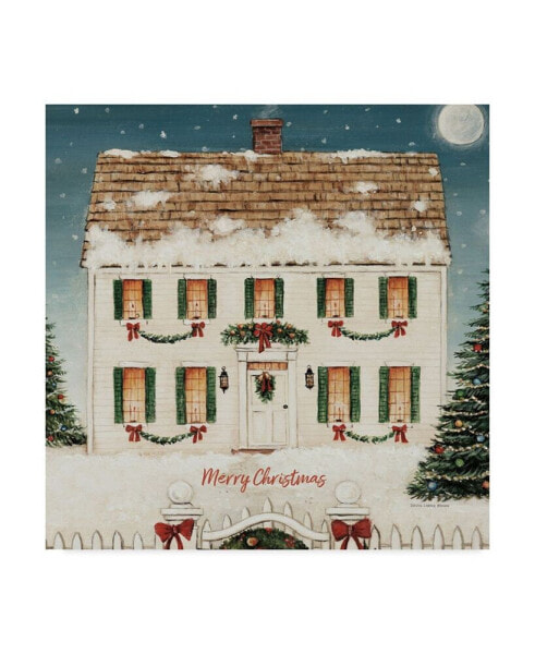 David Carter Brown Merry Lil House Sq Merry Christmas Canvas Art - 15" x 20"