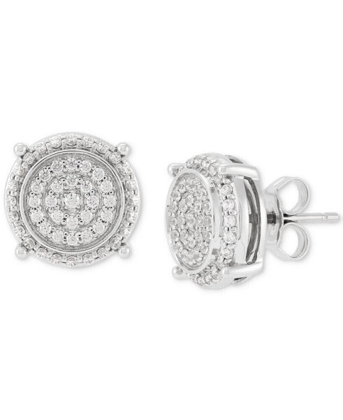 Men's Lab Grown Diamond Cluster Stud Earrings (1/2 ct. t.w.) in 10k White Gold