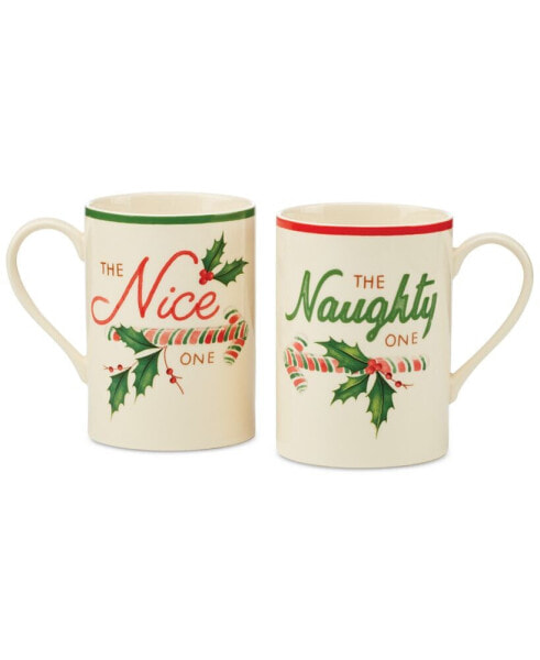 Naughty & Nice Mugs, Set of 2