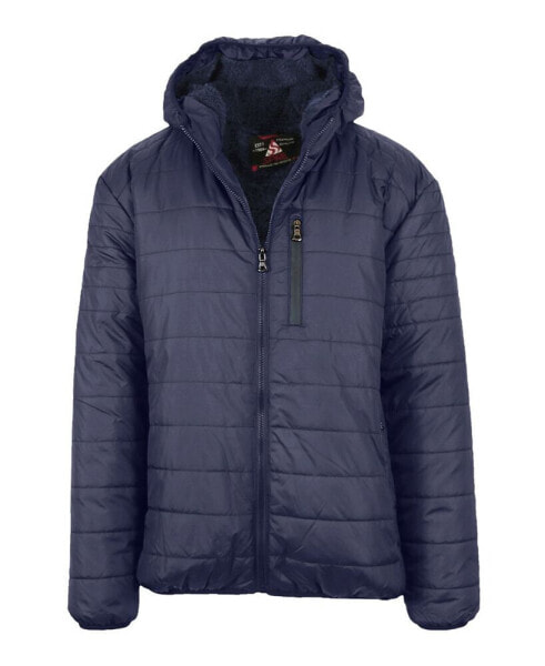 Men's Sherpa Lined Hooded Puffer Jacket