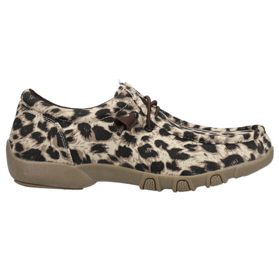 Roper Chillin Leopard Moc Toe Slip On Womens Beige Flats Casual 09-021-0191-309