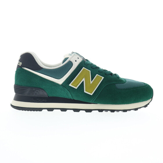 New Balance 574 U574RBC Mens Green Suede Lace Up Lifestyle Sneakers Shoes