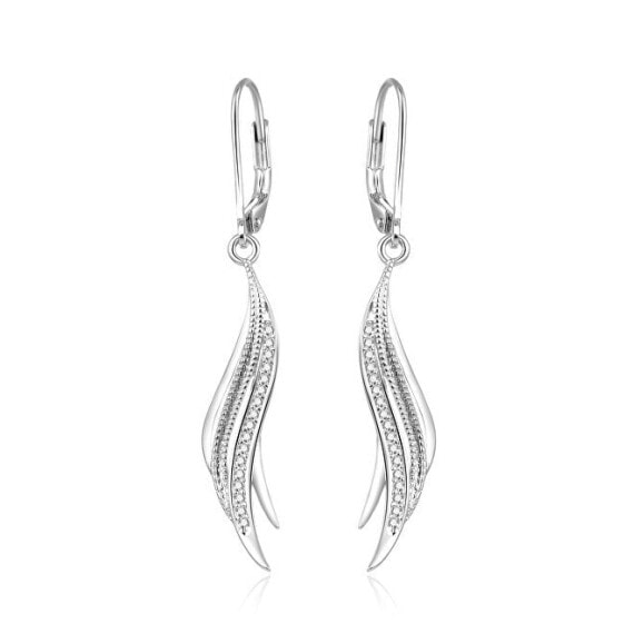 Luxury silver earrings with zircons AGUC1853