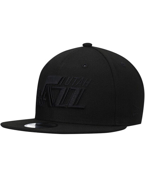 Men's Utah Jazz Black On Black 9FIFTY Snapback Hat