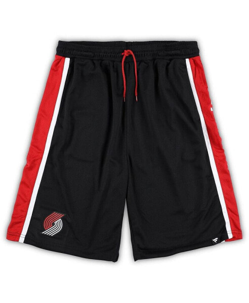 Men's Black Portland Trail Blazers Big and Tall Referee Iconic Mesh Shorts