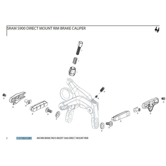 Тормозные колодки для дорожных и велокроссовых велосипедов SRAM Road Direct Mount