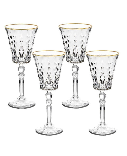 Marilyn Gold-Tone White Wine Goblets, Set of 4