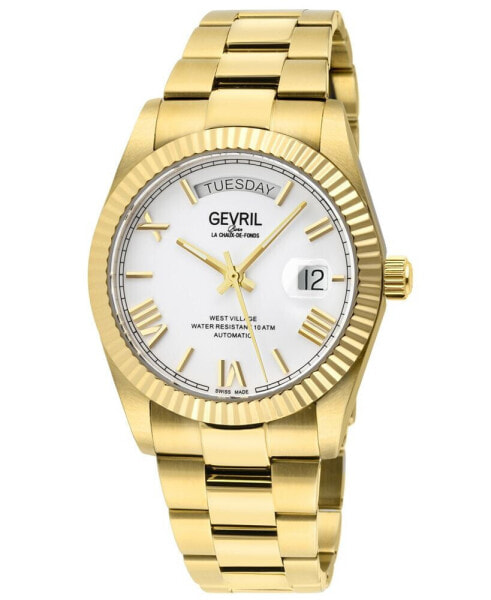 Men's West Village Swiss Automatic Gold-Tone Stainless Steel Watch 40mm