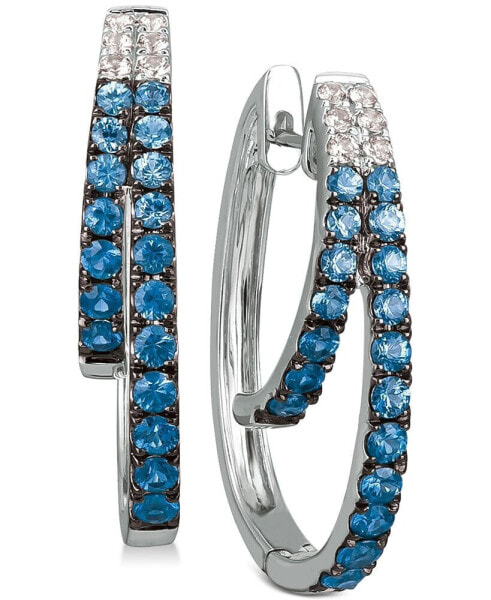 Blueberry Layer Cake Blueberry Sapphires (1-1/6 ct. t.w.) & Vanilla Sapphires (1/5 ct. t.w.) Earrings in 14k White Gold