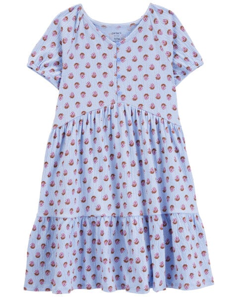 Kid Floral Crinkle Jersey Dress 7