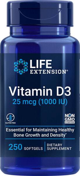 Life Extension Vitamin D3 Витамин D3 1000 МЕ 250 гелевых капсул
