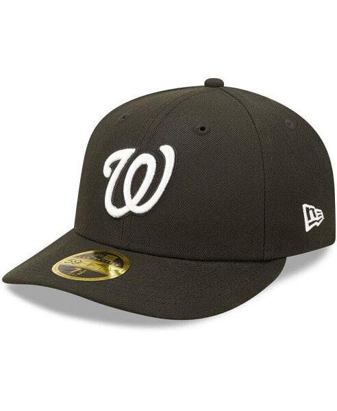 Men's Washington Nationals Black and White Low Profile 59FIFTY Fitted Hat