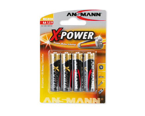 Одноразовые батарейки ANSMANN® Mignon / AA / LR6 x4 - Черные