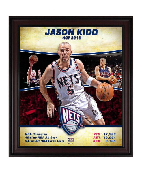 Jason Kidd New Jersey Nets Framed 15" x 17" Hardwood Classics Player Collage