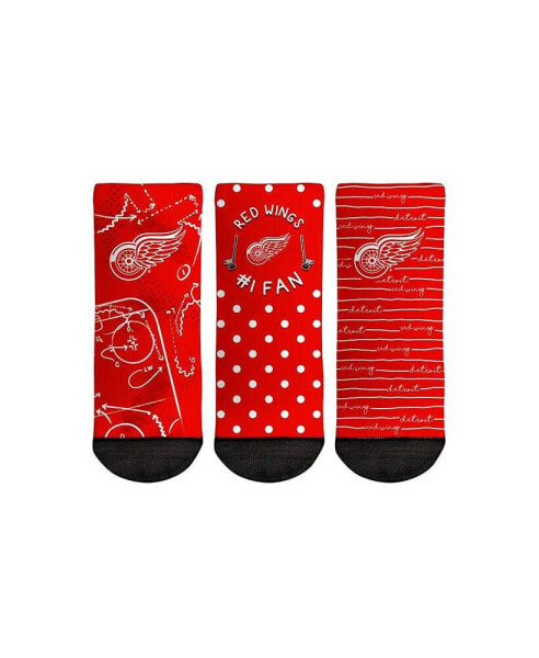 Toddler Boys and Girls Socks Detroit Red Wings #1 Fan 3-Pack Crew Socks Set