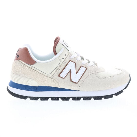 New Balance 574 Rugged ML574DWW Mens Beige Suede Lifestyle Sneakers Shoes