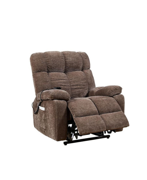 Electric Power Lift Recliner Chair With 2 Motors Massage And Heat For Elderly, 3 Positions, 2 Side Pockets, USB Charge Ports, High-End Quality Cloth Power Reclining Chair