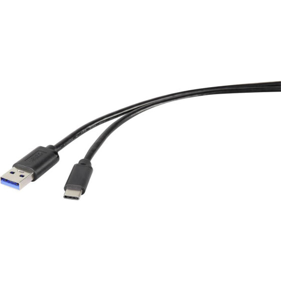 Renkforce RF-4535908 - 3 m - USB A - USB C - USB 3.2 Gen 1 (3.1 Gen 1) - 5000 Mbit/s - Black