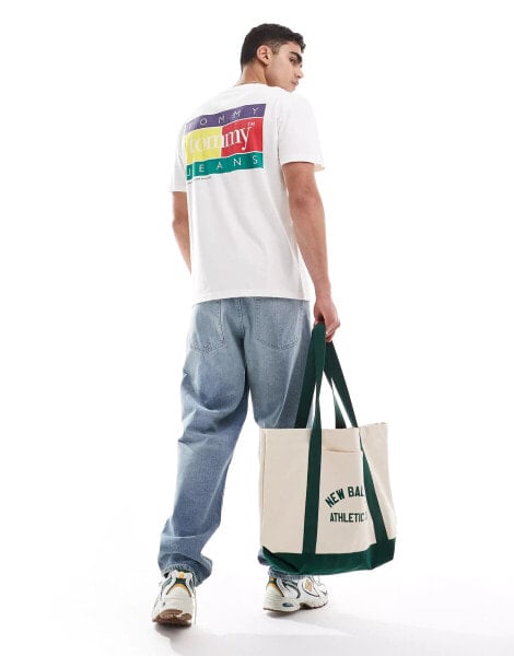 Tommy Jeans multicolour logo back print t-shirt in white