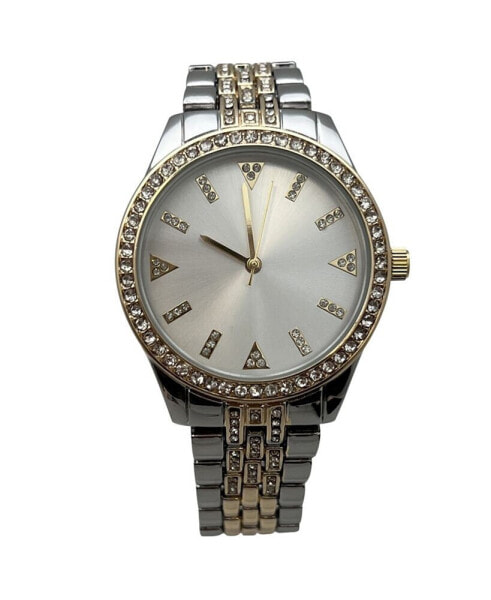 Часы и аксессуары Olivia Pratt Часы для женщин с металлическим браслетом и стразами двух тонов