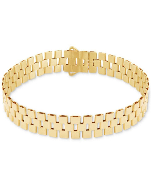 Polished Rectangular Tube Link Statement Bracelet in 14k Gold