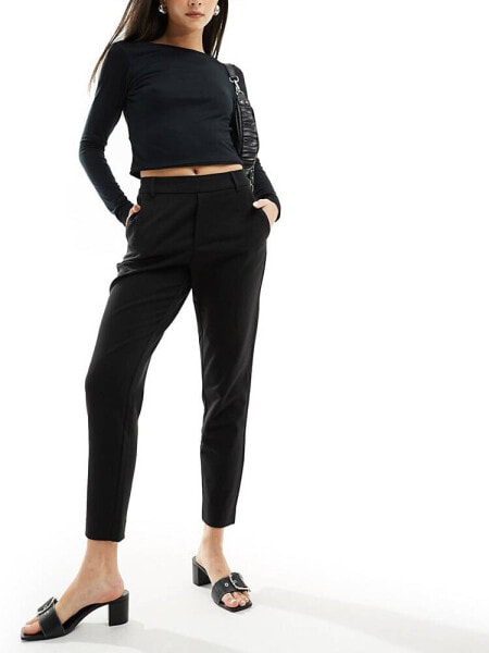 Vila mix and match slim trouser in black