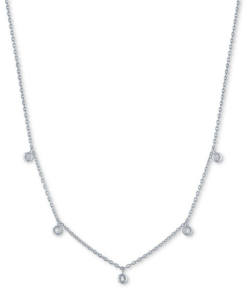 Diamond Accent Dangle Necklace in Sterling Silver or 14k Gold-Plated Sterling Silver, 16" + 2" extender