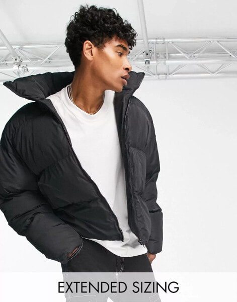 COLLUSION padded puffer jacket in black