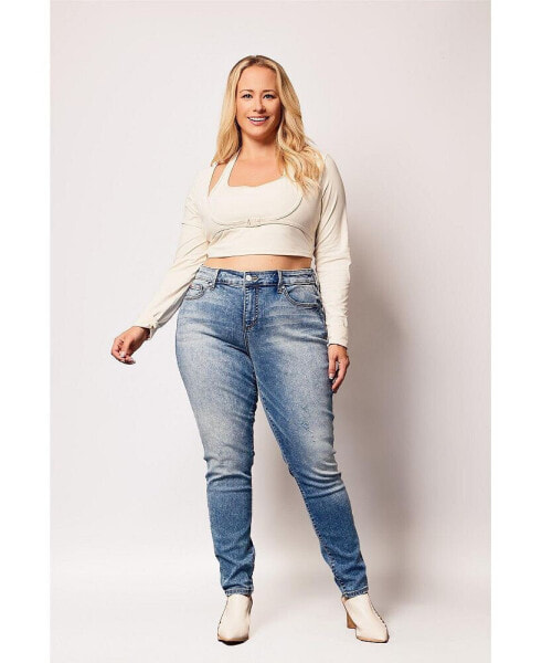 Plus Size Denim Mid Rise Skinny Jeans