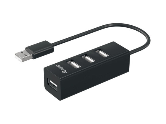 Equip 4-Port USB 2.0 Hub - USB 2.0 - USB 2.0 - 480 Mbit/s - Black - China - CE - RoHS
