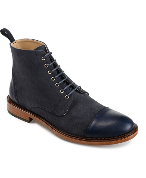 Men's Troy Handcrafted Leather and Suede Dress Boots