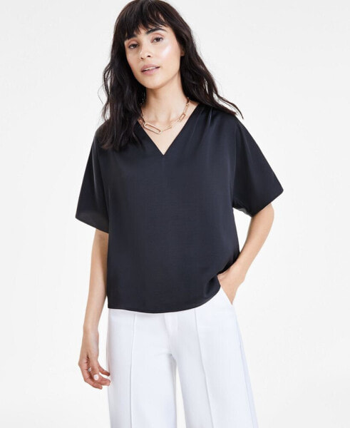 Women's V-Neck Dolman-Sleeve Top, Created for Macy's