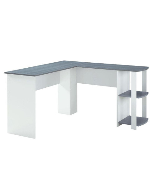 Techni Mobili Modern L-Shaped Desk w/ Side Shelves