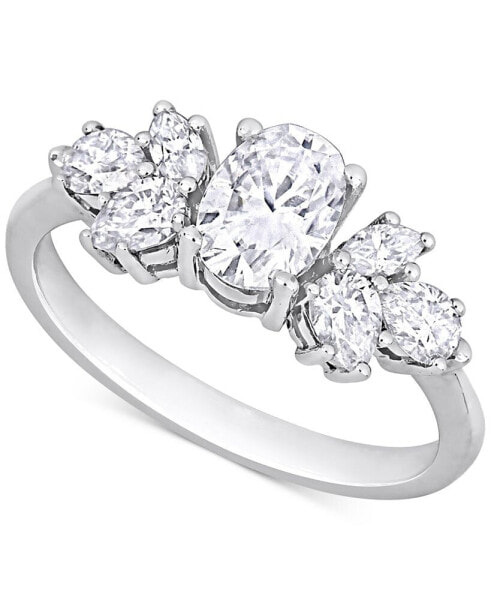 Moissanite Mixed-Cut Engagement Ring (2 ct. t.w.) in 10k White Gold