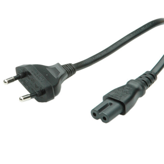 VALUE Euro Power Cable - 2-pin - black 1.8 m - 1.8 m - C7 coupler