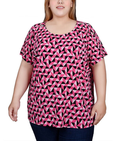 Plus Size Short Sleeve Tunic Top