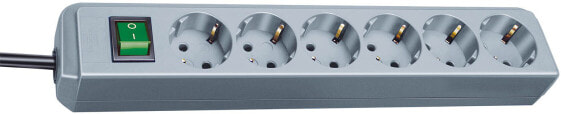 Brennenstuhl Eco - 1.5 m - 6 AC outlet(s) - Gray - Gray