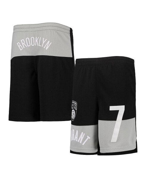 Big Boys Kevin Durant Black Brooklyn Nets Pandemonium Name and Number Shorts