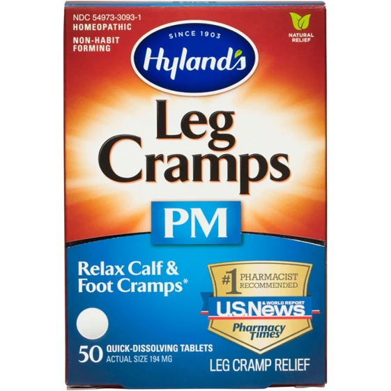 Hyland's Leg Cramps PM Гомеопатическое средство для временного облегчения при судорогах в ногах 194 мг 50 таблеток