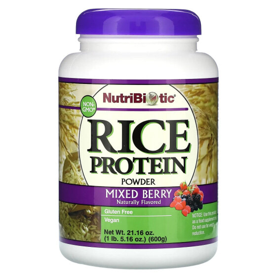 NutriBiotic, Порошок из рисового протеина, ягодное ассорти, 1 фунт. (600 г)