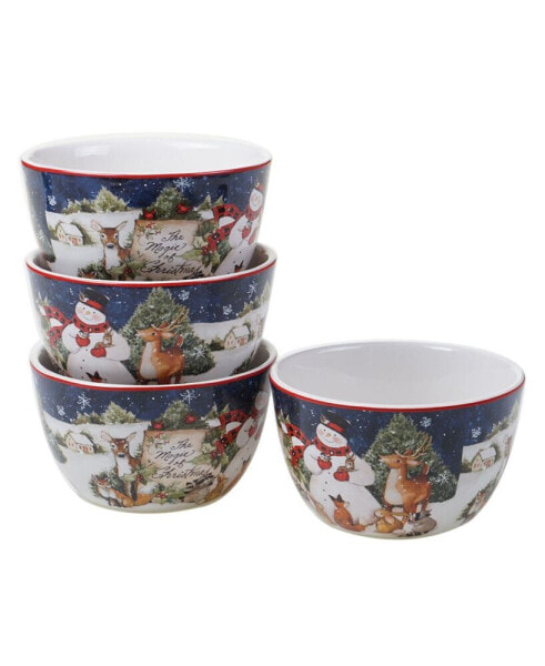 Magic of Christmas Snowman 4 Piece Ice Cream Bowl