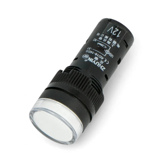 LED indicator 12V AC/DC - 19mm - white