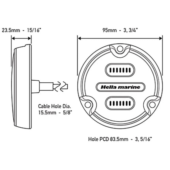 Подводный LED светильник RGB HELLA MARINE Apelo A1 Carbon