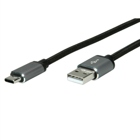 Разъем и переходник USB A - USB C USB 2.0 480 Mbit/s черно-серебристый ROLINE 11029029 3 м