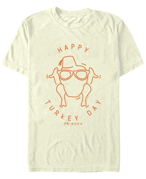 Men's Friends Turkey Day Icon Short Sleeves T-shirt