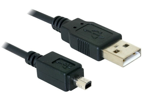 Delock Camera cable USB-B mini 4pin > USB-A 1,5m male-male - 1.5 m - Mini-USB B - USB A - Male/Male - Black