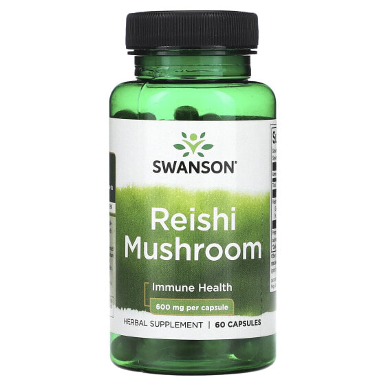 Пищевая добавка Swanson Reishi Mushroom, 600 мг, 60 капсул
