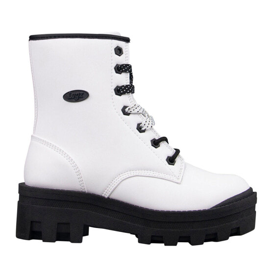 Lugz Dutch WDUTCHV-135 Womens White Synthetic Lace Up Casual Dress Boots